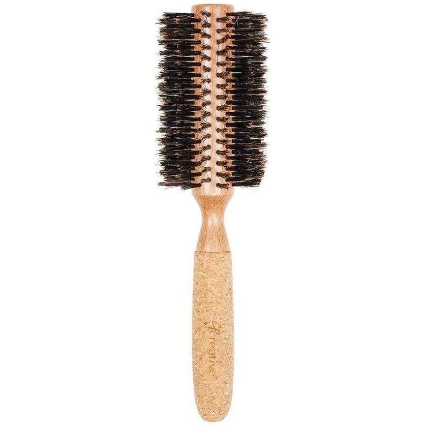 Eco-Friendly Birchwood and Cork Boar Bristle Round Hair Brush by Pasteur Pharmacy