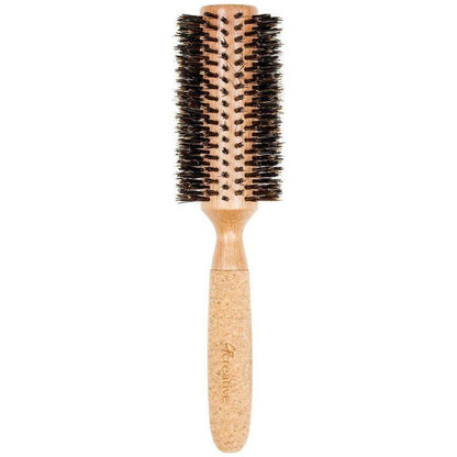 Eco-Friendly Birchwood and Cork Boar Bristle Round Hair Brush by Pasteur Pharmacy