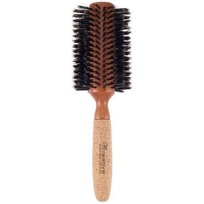 Eco-Friendly Birchwood and Cork Boar Bristle Round Hair Brush by Pasteur Pharmacy