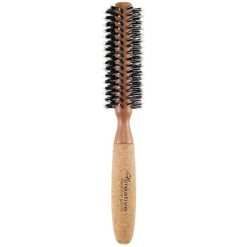 Eco-Friendly Birchwood and Cork Boar Bristle Round Hair Brush by Pasteur Pharmacy