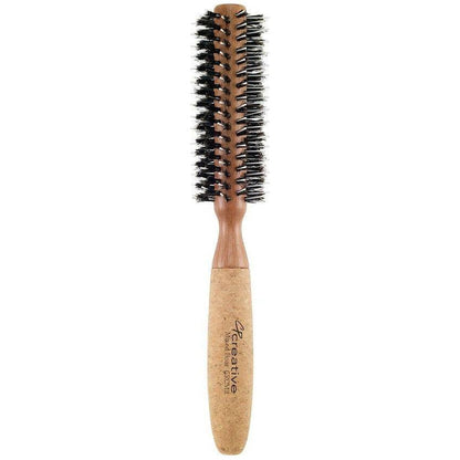 Eco-Friendly Birchwood and Cork Boar Bristle Round Hair Brush by Pasteur Pharmacy
