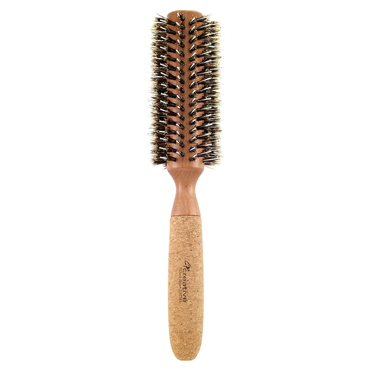 Eco-Friendly Birchwood and Cork Mixed Boar Bristle Round Hair Brush by Pasteur Pharmacy