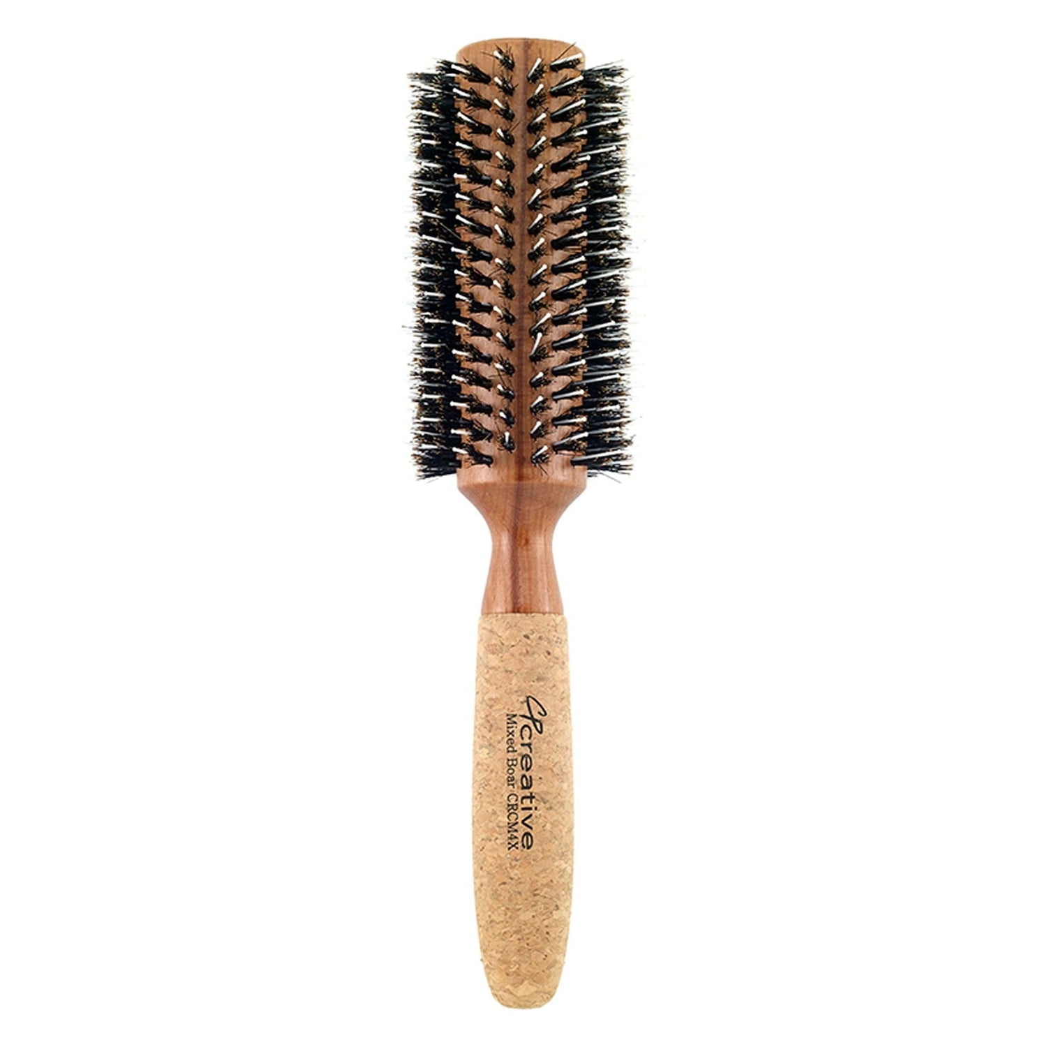 Eco-Friendly Birchwood and Cork Mixed Boar Bristle Round Hair Brush by Pasteur Pharmacy