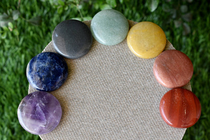 7pcs Chakra Round Crystal Set, Round Shaped 7 Chakra Crystal Set  DestGlow