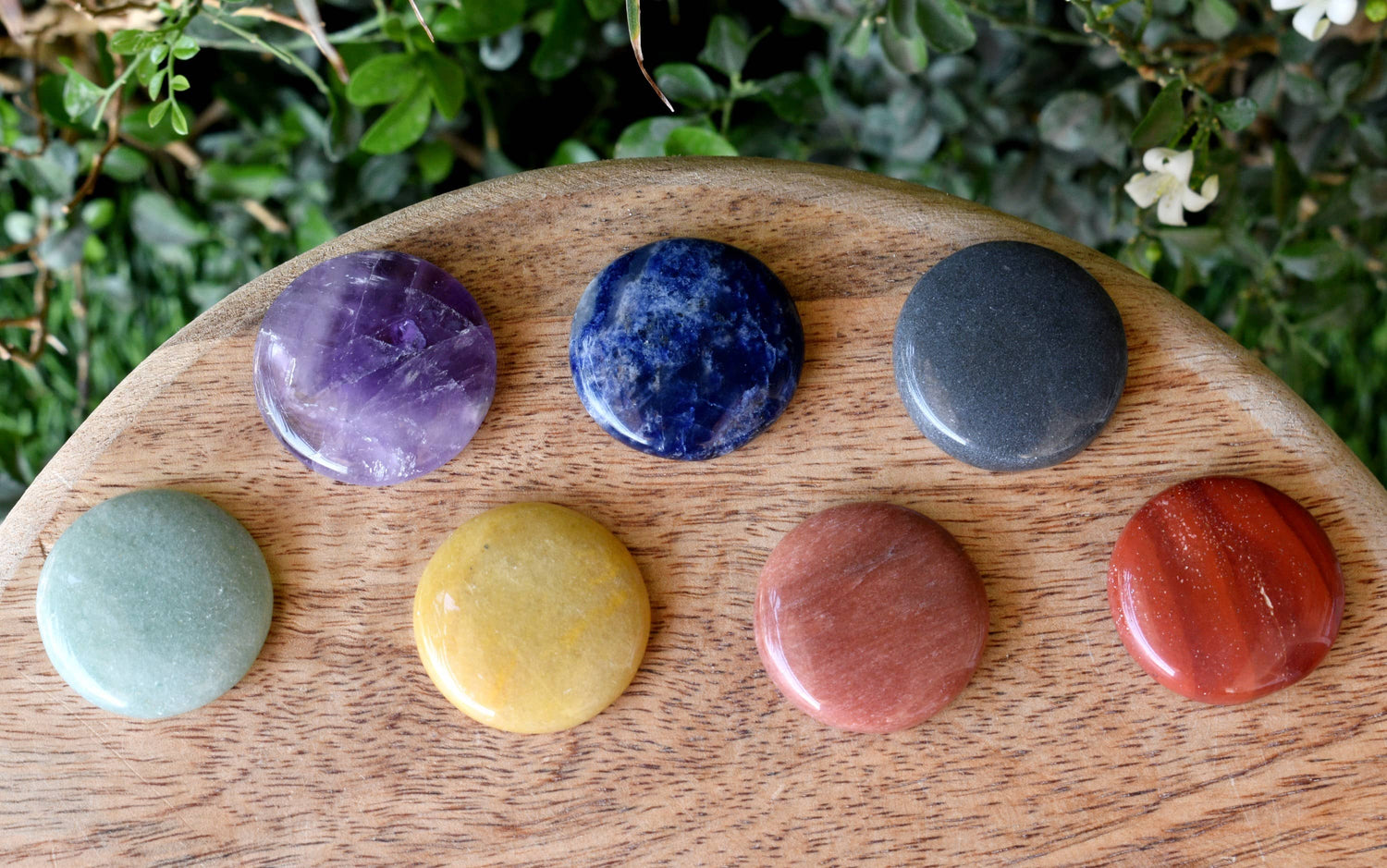 7pcs Chakra Round Crystal Set, Round Shaped 7 Chakra Crystal Set  DestGlow