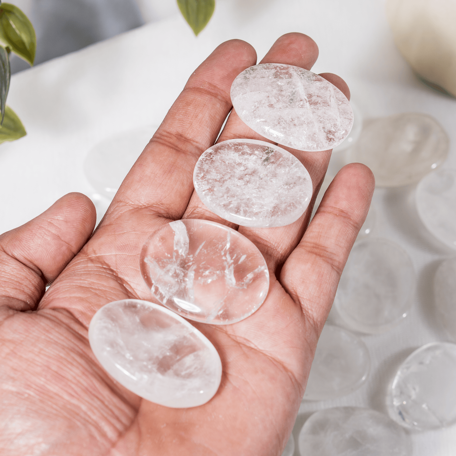 Crystal Quartz Pocket Stones (Dispelling Negative Energy and Meditation)  DestGlow