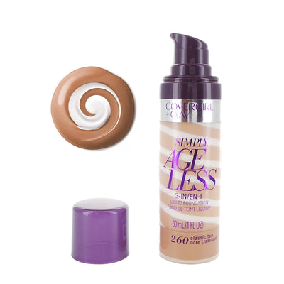COVERGIRL Simply Ageless 3-in-1 Liquid Foundation - Classic Tan 260 - DestGlow