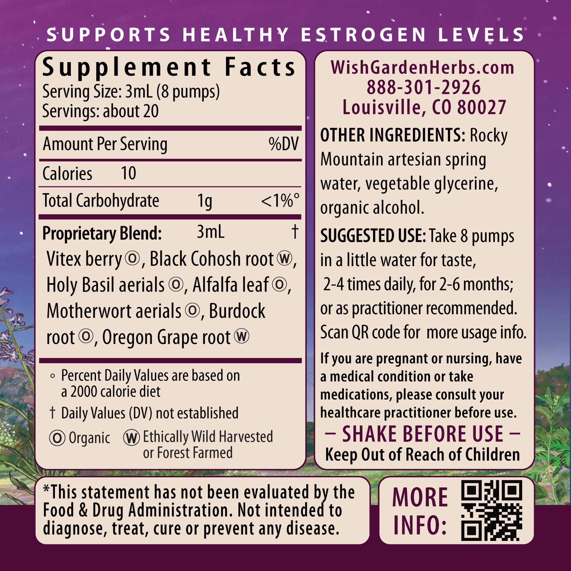 Cycle Vitality 1 Follicular Phase - Estrogen Support by WishGarden Herbs