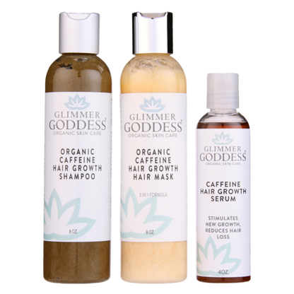 Organic Caffeine Hair Growth Trio - Shampoo, Conditioner & Treatment Set