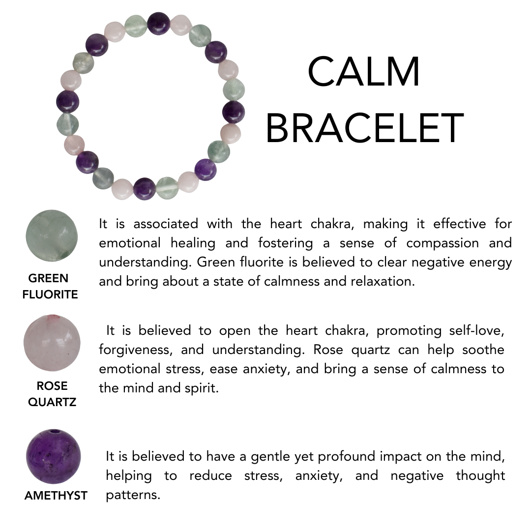 Assisting in Achieving CALM Crystal Bracelet(Tranquility and Mental Clarity)  DestGlow