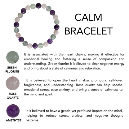 Assisting in Achieving CALM Crystal Bracelet(Tranquility and Mental Clarity)  DestGlow