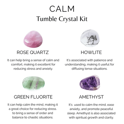 CALM Crystal Kit, Gemstone Tumble Kit, Calm Crystal Gift Set  DestGlow