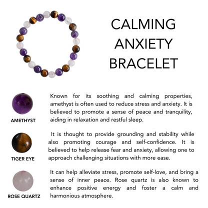 Calming ANXIETY Crystal Bracelet (Calm, Protection, Positivity)  DestGlow