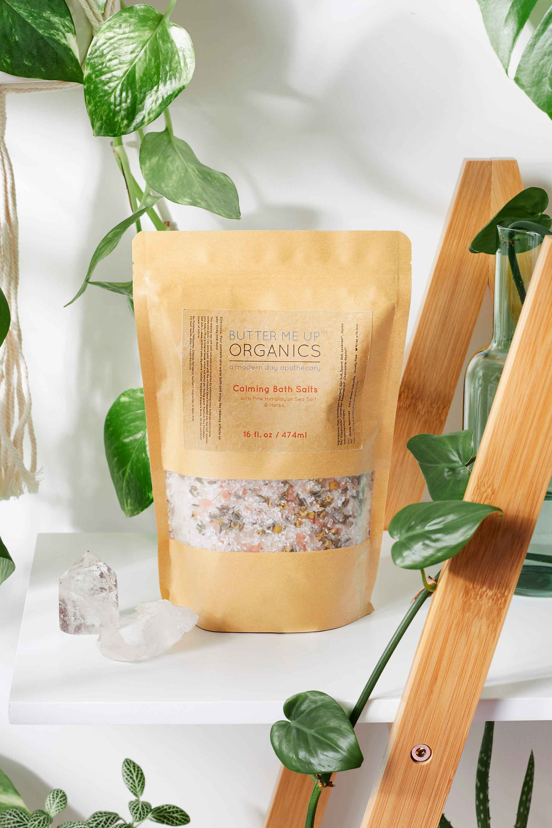 Calming Bath Salts / Detox / Relaxation / Lavender &amp; Chamomile / Essential Oils / Organic Herbs / Herbal Bath Salts for Relaxation Stress