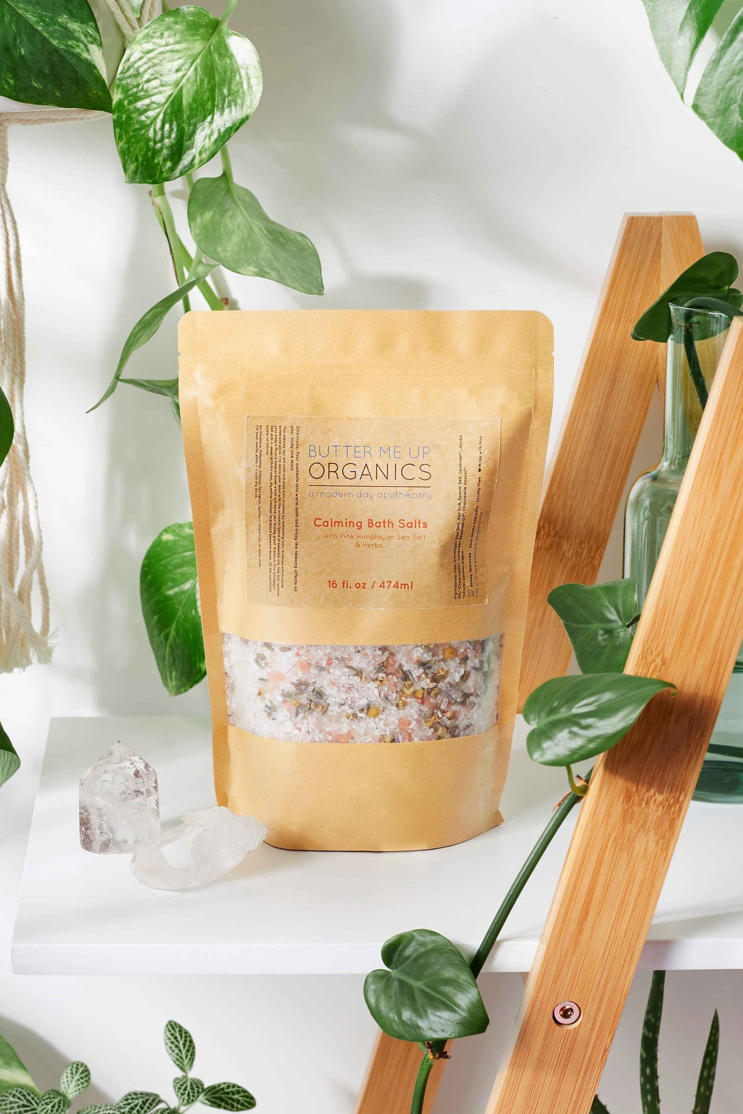 Calming Bath Salts / Detox / Relaxation / Lavender &amp; Chamomile / Essential Oils / Organic Herbs / Herbal Bath Salts for Relaxation Stress