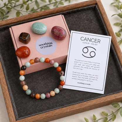 CANCER Zodiac Crystal Kit, CANCER Birthstones Tumbled Stone Set, Cancer Gifts  DestGlow