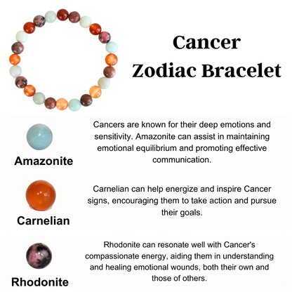 Cancer Zodiac Crystal Bracelet, Cancer Gifts  DestGlow
