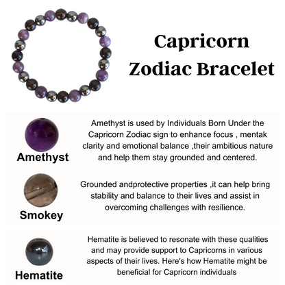 Capricorn Zodiac Crystal Bracelet, Capricorn Gifts  DestGlow