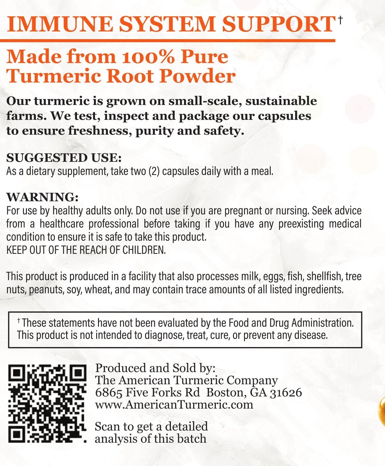 Fermented Turmeric Powder Capsules - Ease Joint Pain and Increase Immune Vitality with Enhanced Bioavailability - 120 Capsules by America&