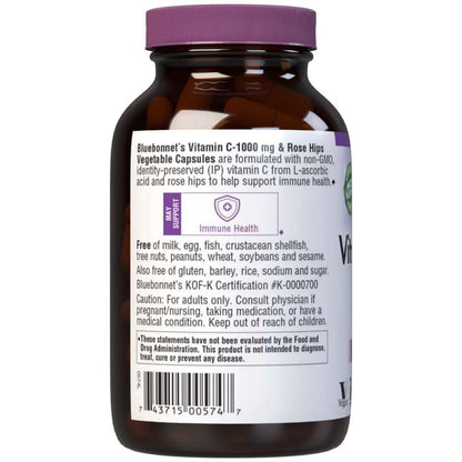BlueBonnet Vitamin Plus Rosehips C 1000 mg, 90 Vegetable Capsules by Pasteur Pharmacy