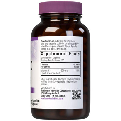 Bluebonnets Vitamin C-1000 mg, 180 Capsules by Pasteur Pharmacy