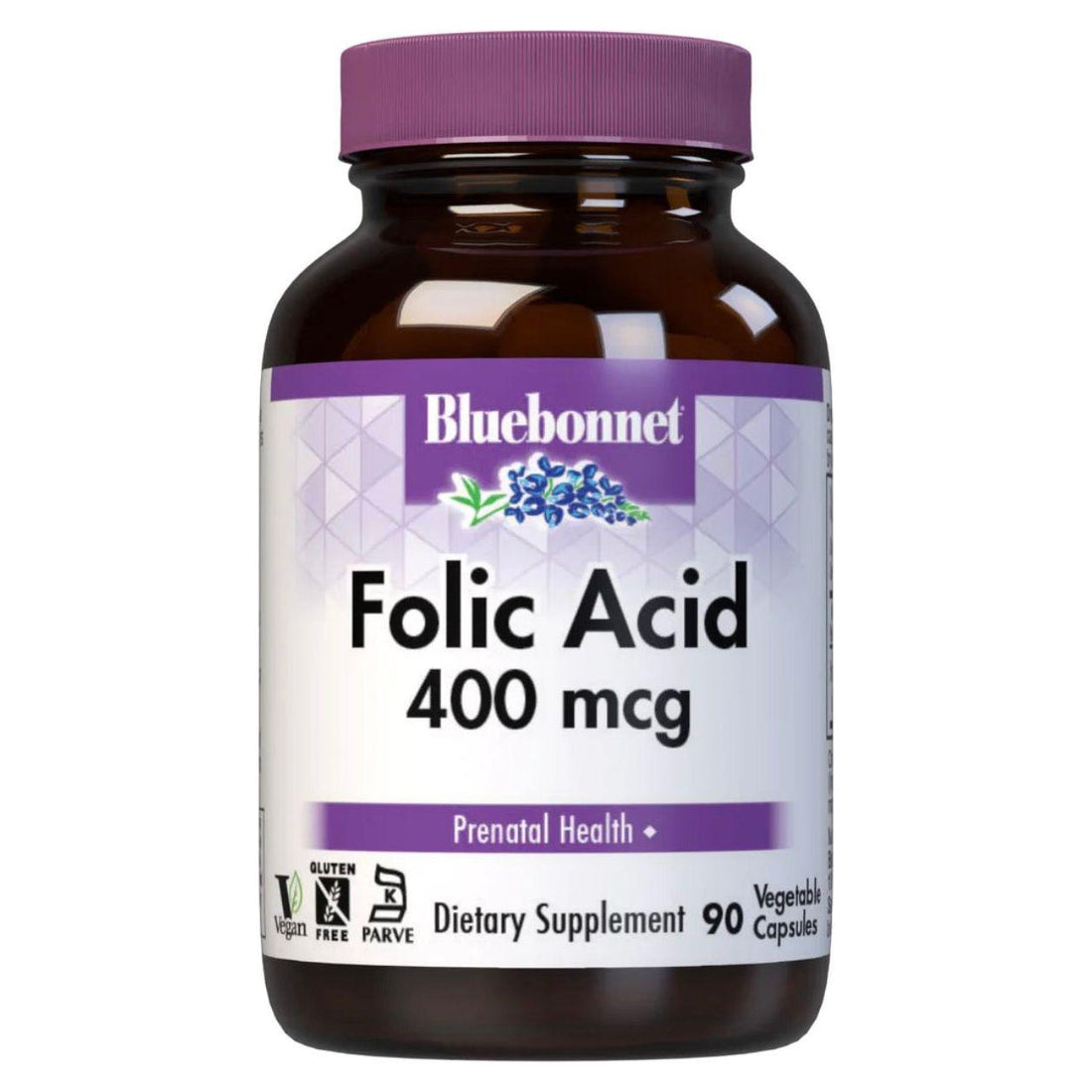 Bluebonnet Nutrition Folic Acid 400 mg - 90 Vegetable Capsules by Pasteur Pharmacy