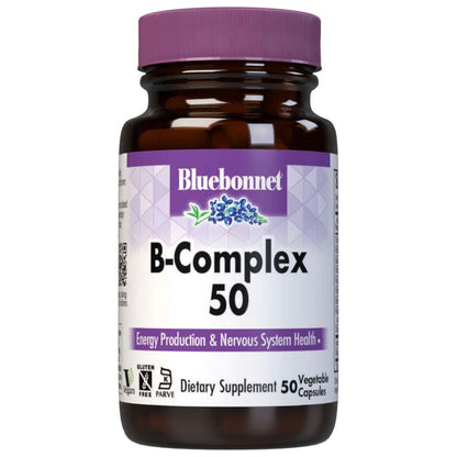 Bluebonnet Nutrition - B-Complex 50 High Potency - 100 Vegetables Capsules by Pasteur Pharmacy