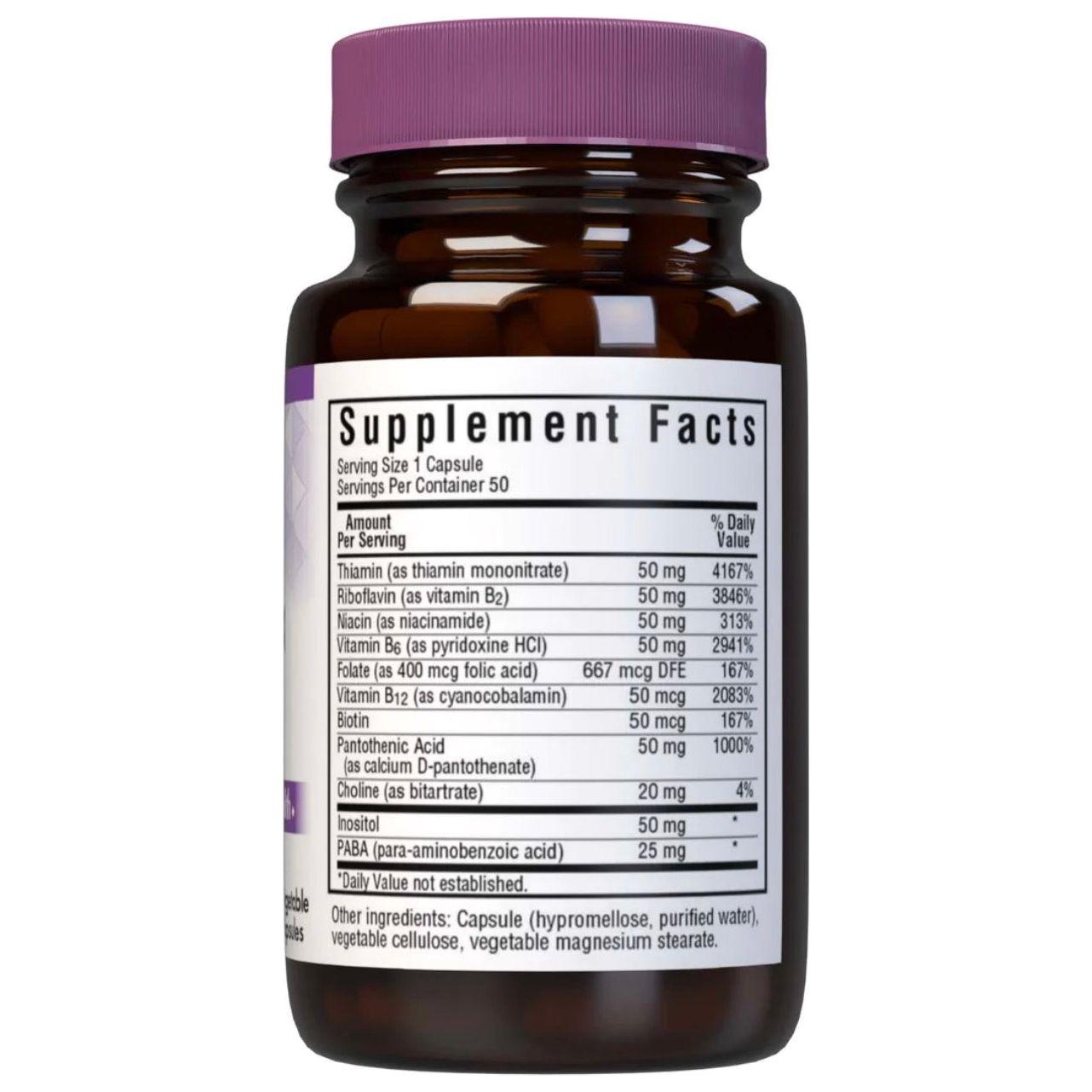 Bluebonnet Nutrition - B-Complex 50 High Potency - 100 Vegetables Capsules by Pasteur Pharmacy