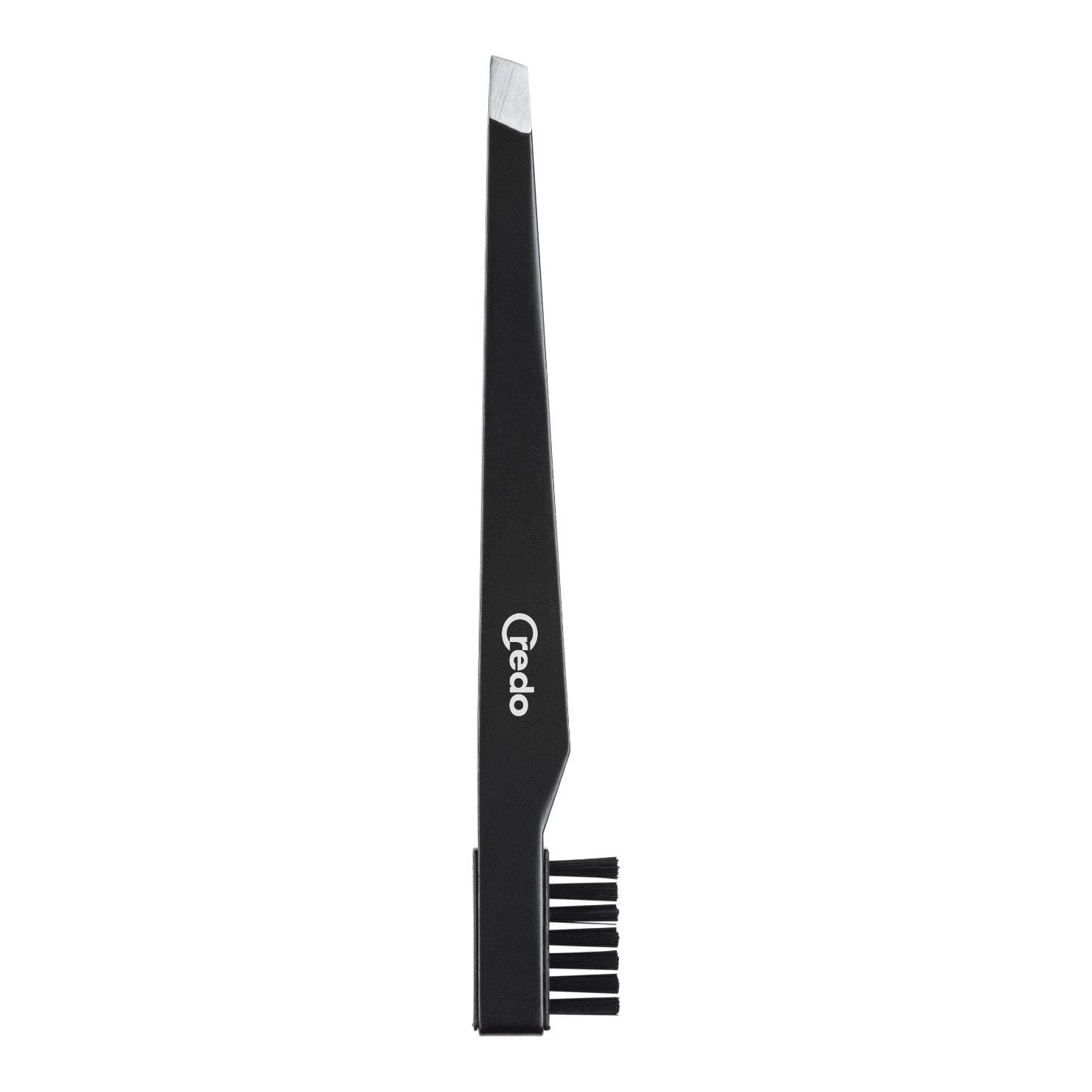 Credo Tweezers with Eyebrow Brush 9cm Stainless/Black - 16 Oz by Pasteur Pharmacy