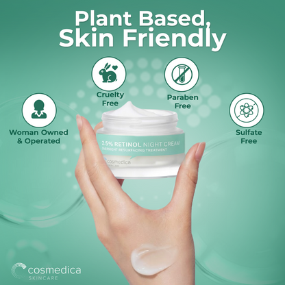 Cosmedica Skincare Retinol Night Cream – Anti Aging Face Moisturizer with Retinol (Vitamin A) &amp; Hyaluronic Acid – Wrinkle Repair Cream for Acne, Fine Lines &amp; Dark Spots – Night Cream for Face, 1.7 oz by Cosmedica Skincare