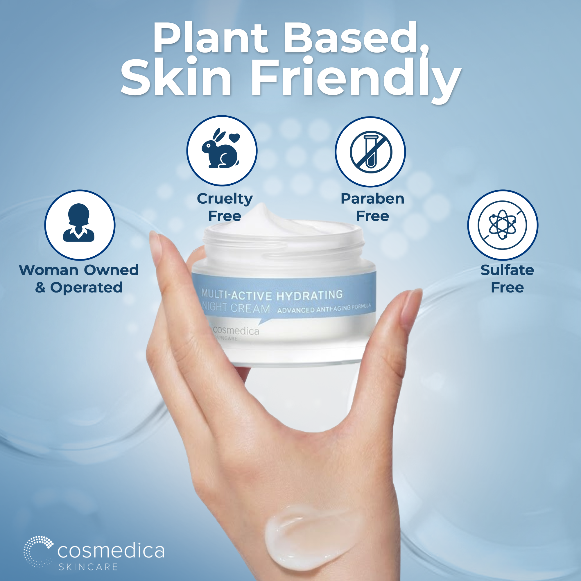 Cosmedica Skincare Multi-Active Hydrating Night Cream – Anti Aging Face &amp; Neck Moisturizer with Hyaluronic Acid, Shea Butter, Glycolic Acid &amp; Vitamin E – Overnight Wrinkle Repair Cream for Dry &amp; Sensitive Skin, 2 oz by Cosmedica Skincare