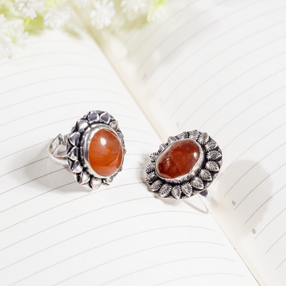 Carnelian rings – Gemstone rings Natural Crystal Healing Jewelry Collection  DestGlow