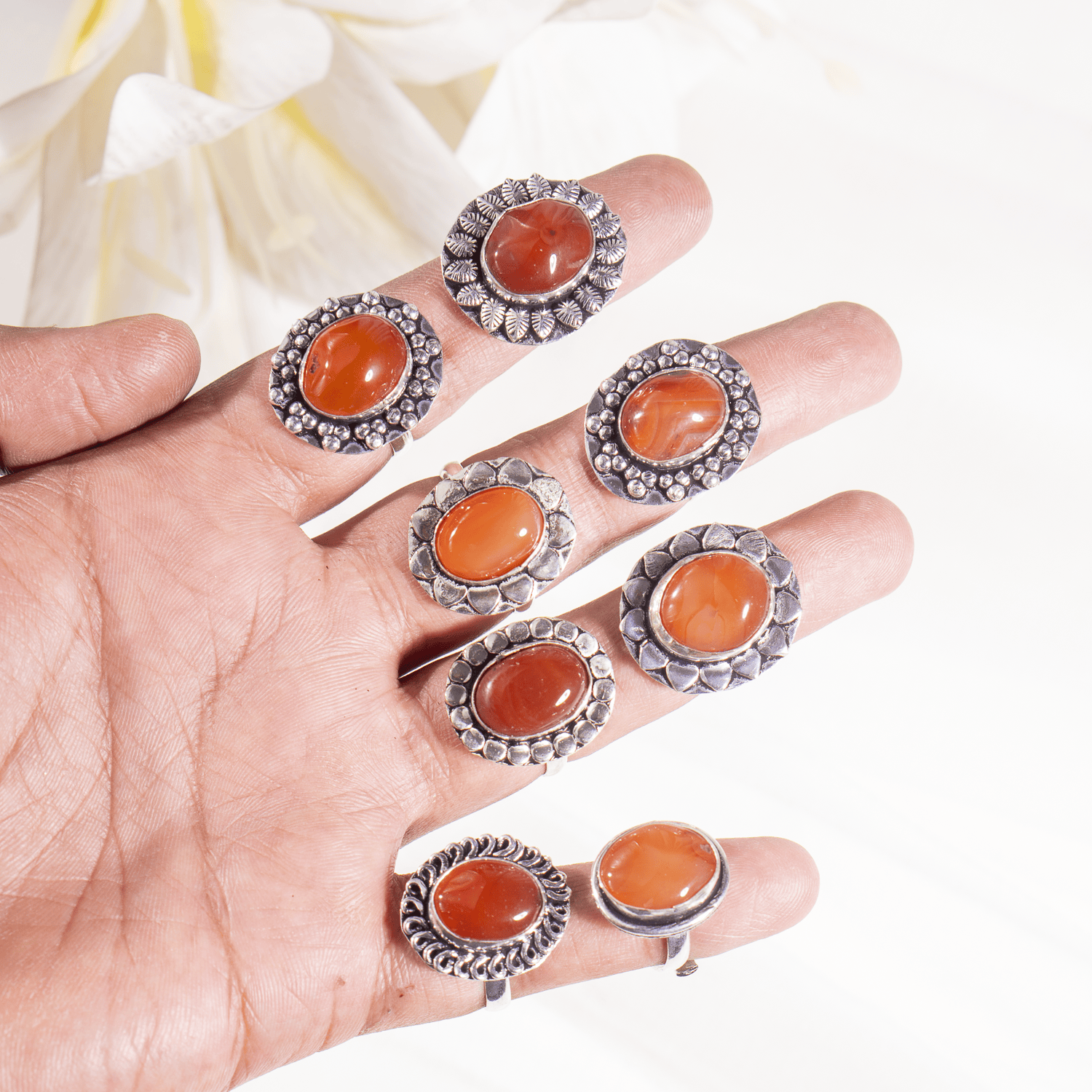 Carnelian rings – Gemstone rings Natural Crystal Healing Jewelry Collection  DestGlow