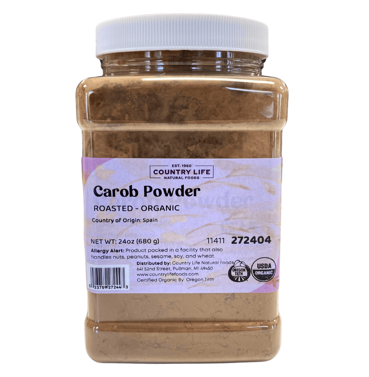 Carob Powder, Roasted, Organic by Country Life Natural Foods