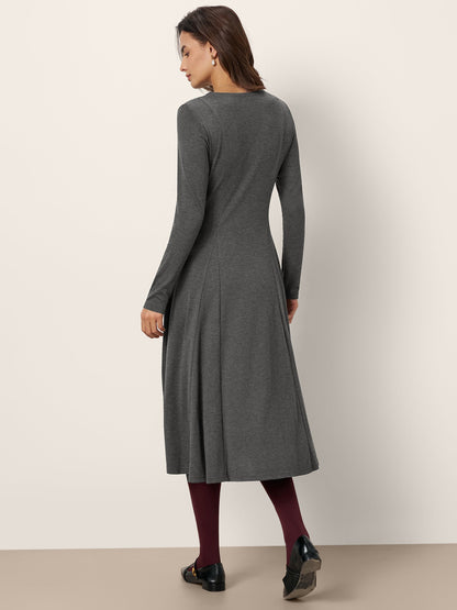 Cashmere Buttoned Panel Maxi Dress BREE by LINTICO