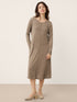 Cashmere Crew Neck Sculpted Seam A-Line Midi Dress HARLOW by LINTICO