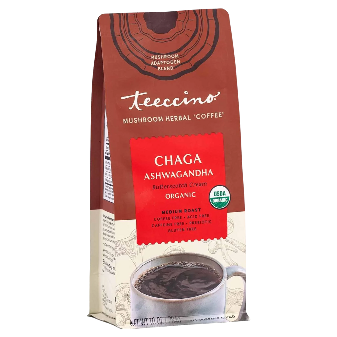 Chaga Ashwagandha Butterscotch Cream Mushroom Herbal Coffee