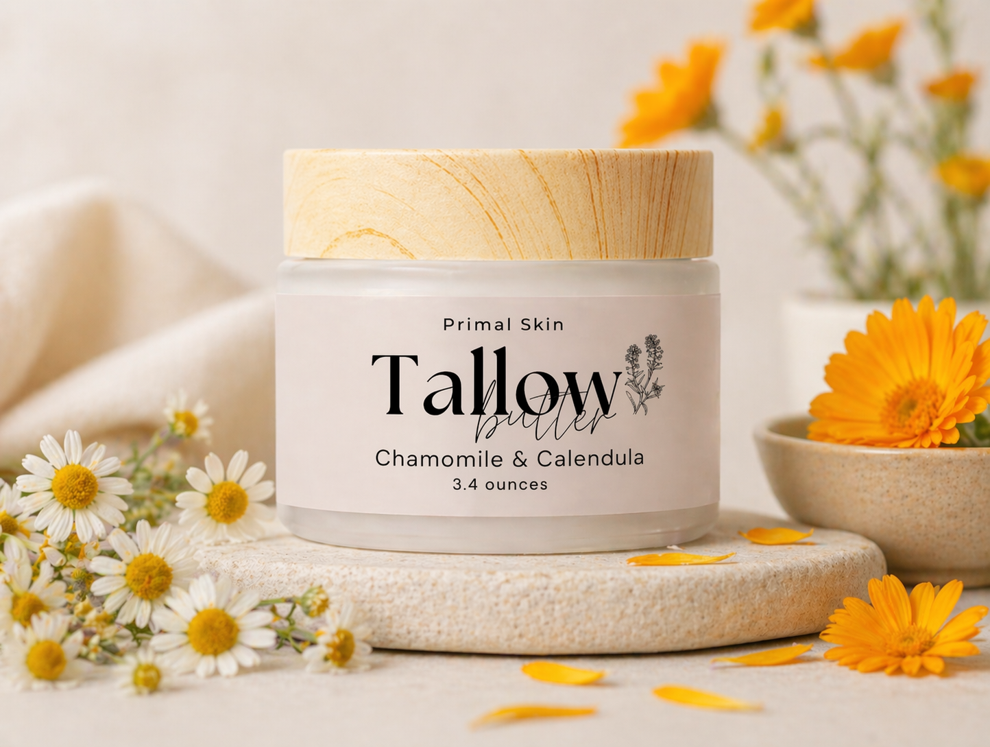 Tallow Body Butter – Calendula &amp; Chamomile by Primal Skin Tallow