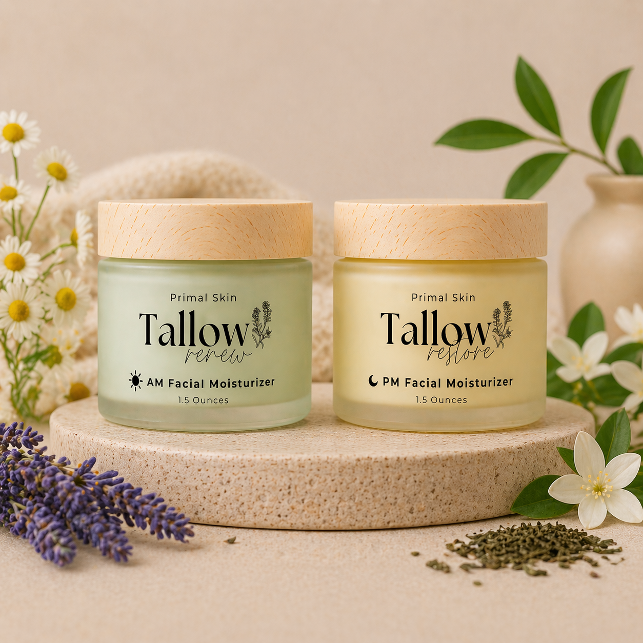 Tallow Face Moisturizer Duo by Primal Skin Tallow