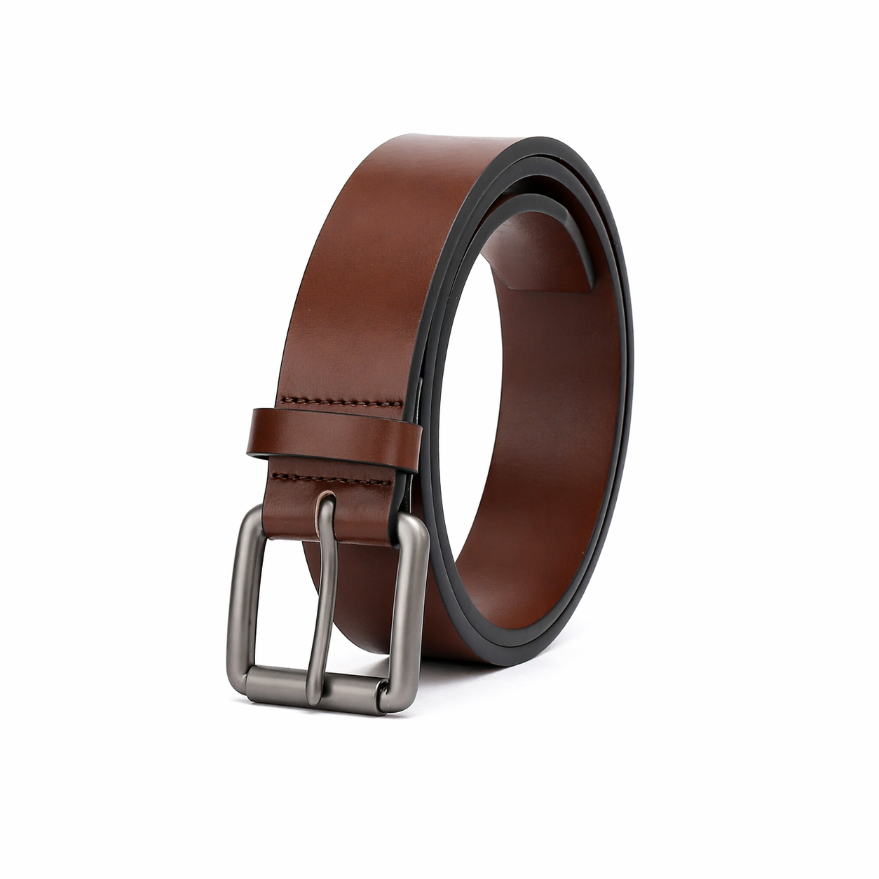 Casual belt w/ Roller buckle in Gunmetal (30-36) by Doshi FCSA
