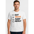 Pasteur Eat Shave Sleep Repeat – White Graphic T-Shirt by Pasteur Pharmacy