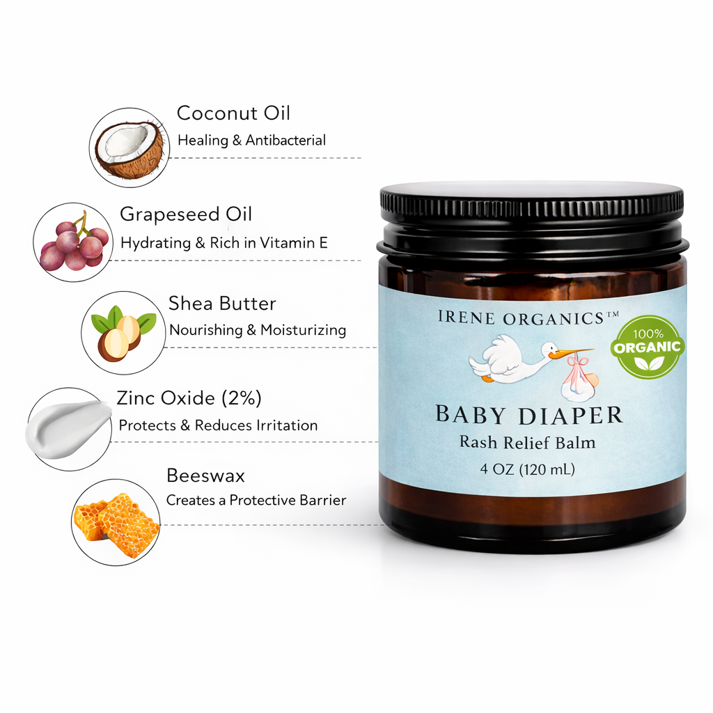 Baby Diaper Rash Relief Balm by Irene Organics