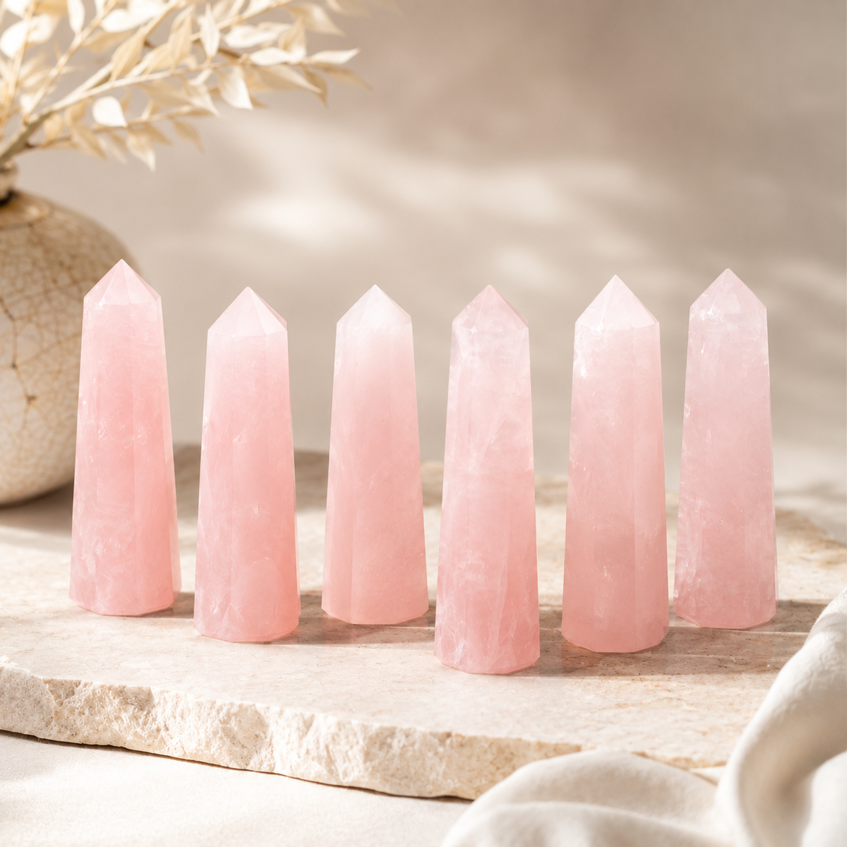 Rose Quartz Tower Point (Self-Love and Friendship)  DestGlow
