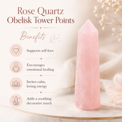 Rose Quartz Tower Point (Self-Love and Friendship)  DestGlow