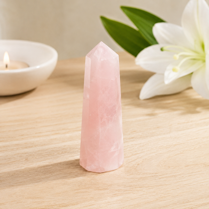 Rose Quartz Tower Point (Self-Love and Friendship)  DestGlow