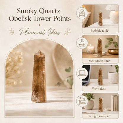Smokey Quartz Tower Point (Emotional Calmness and Depression)
