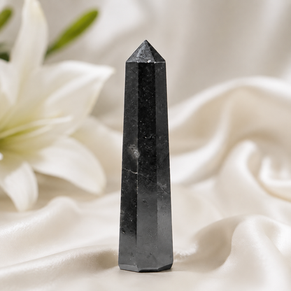 Black Shungite Tower Point (Purification and Inflammation)  DestGlow