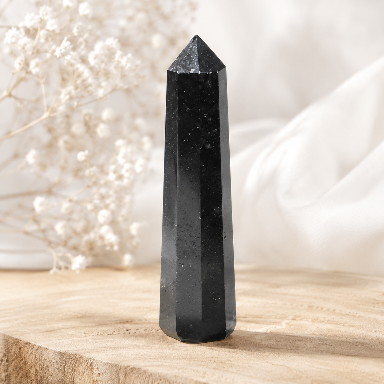 Black Shungite Tower Point (Purification and Inflammation)  DestGlow