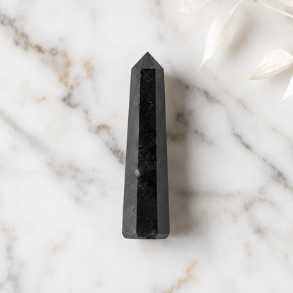 Black Shungite Tower Point (Purification and Inflammation)  DestGlow