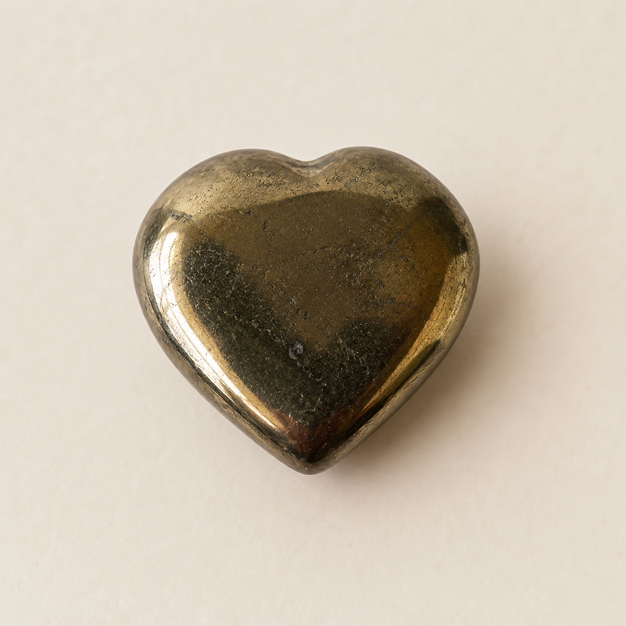 Pyrite Heart Crystal, Puffy Mini 1 Inch Pocket Crystal Heart  DestGlow
